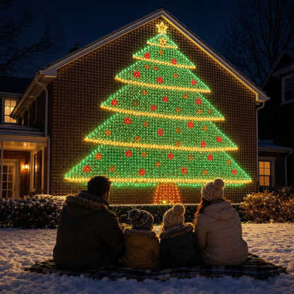 Early Christmas Christmas LED House Net & Smart Outdoor Wall Curtain Light