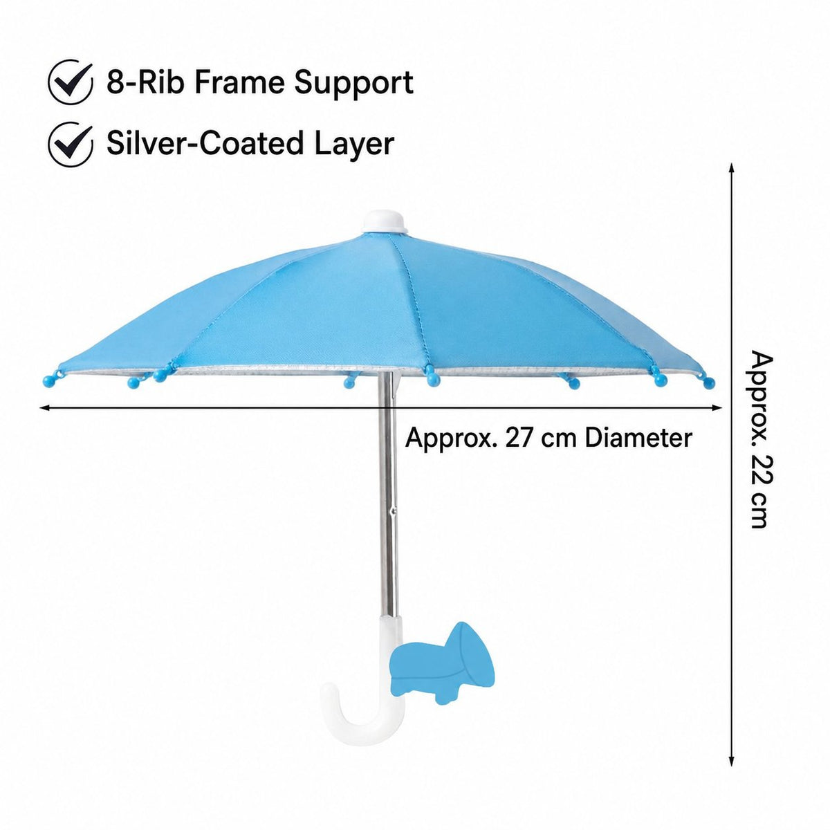 Mini Sun/Rain Umbrella for Motorcycle & Bicycle Phone MountShade Your Screen. Save Your Battery