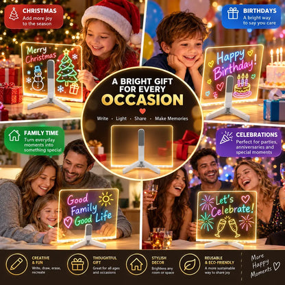 Reusable Acrylic LED Message Board Light-Up Writing & Drawing Display