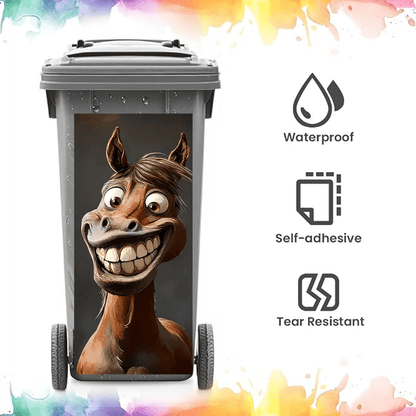 Creative Trash Can Sticker with Colourful Cartoon