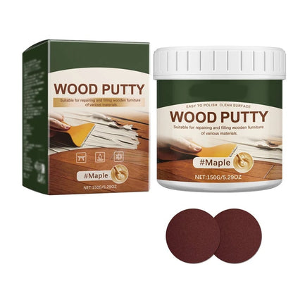 Wood Repair Filler Putty Fills Cracks & Chips, Smooths Surfaces, Blends with Dark Wood
