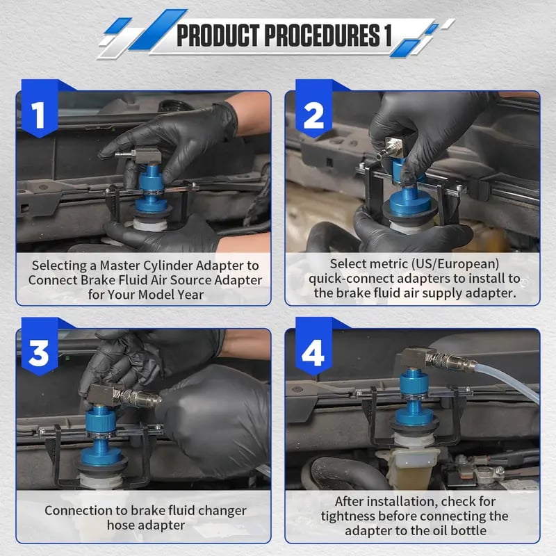 Universal 58mm Master Cylinder Brake Bleeder Adapter Kit