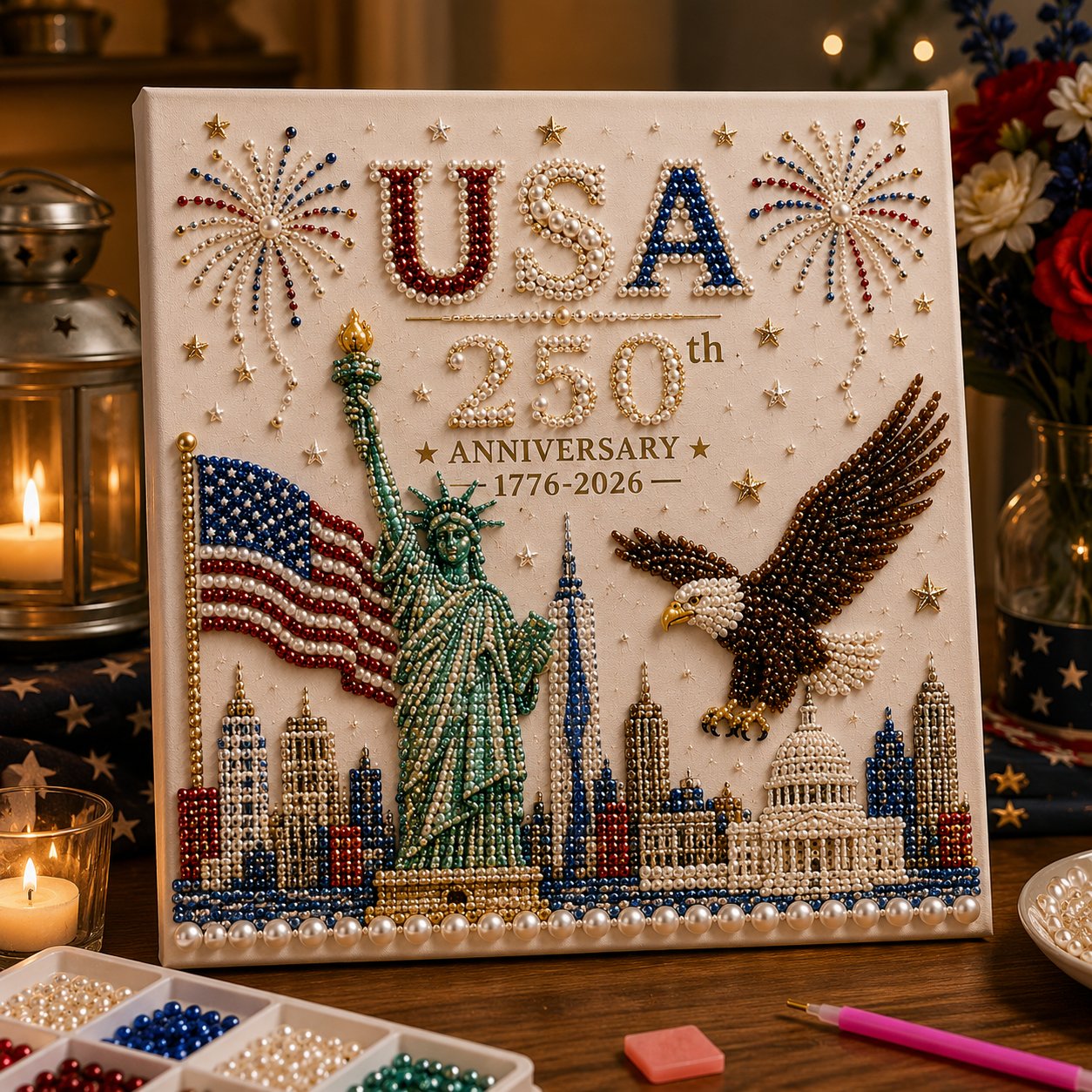 USA Anniversary Pearl Painting