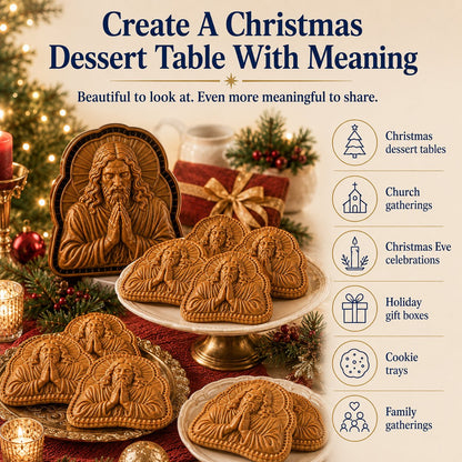 Faith & Nativity Christmas Mini Pie Mold Collection | Reusable Embossed Molds for Shaping Detailed Praying Jesus