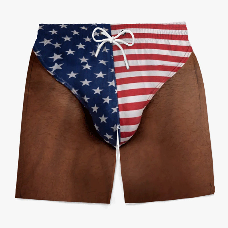 Custom Funny Patriotic Men Swim Trunks