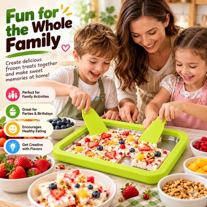 DIY Ice Cream & Frozen Yogurt Maker Pre-Freeze Stainless Steel Tray with Scrapers