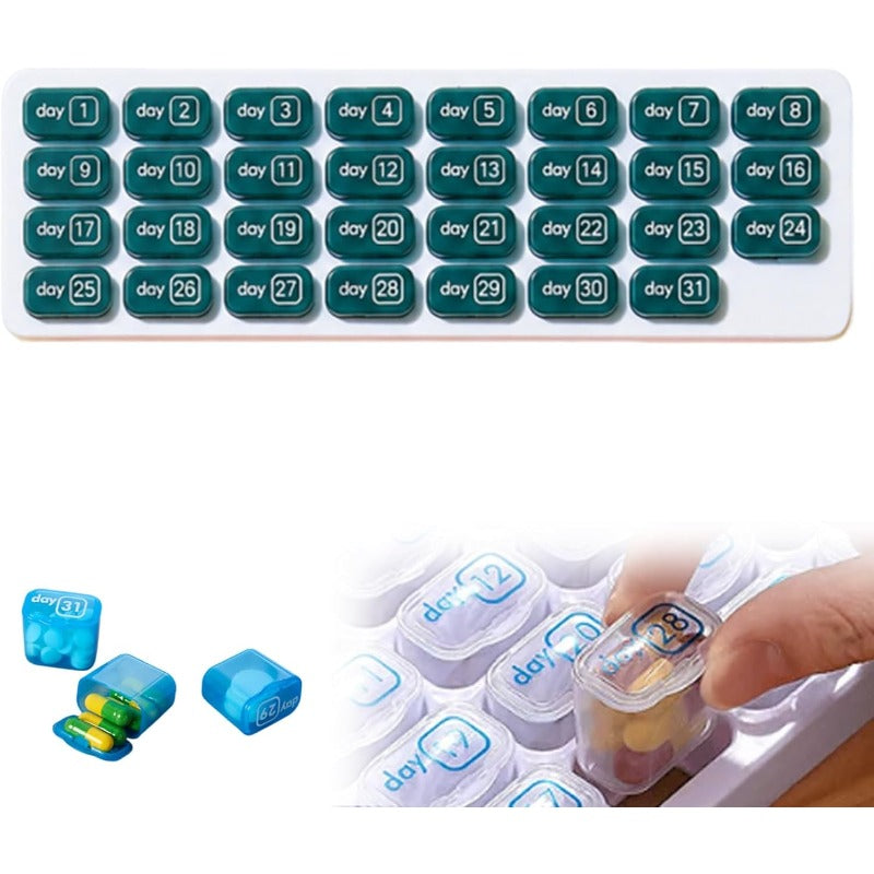 31-Day Pill Organizer Tray Monthly Medication & Vitamin Tracker for Daily Wellness