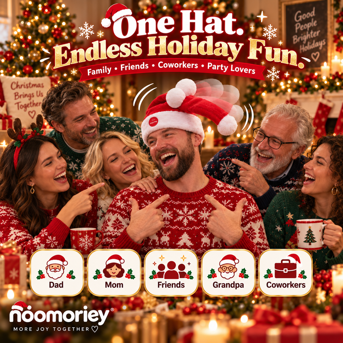 Wiggle & Laugh Moving Santa Hat The Christmas Party Hat Everyone Notices