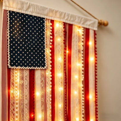 Lighted American Flag Banner