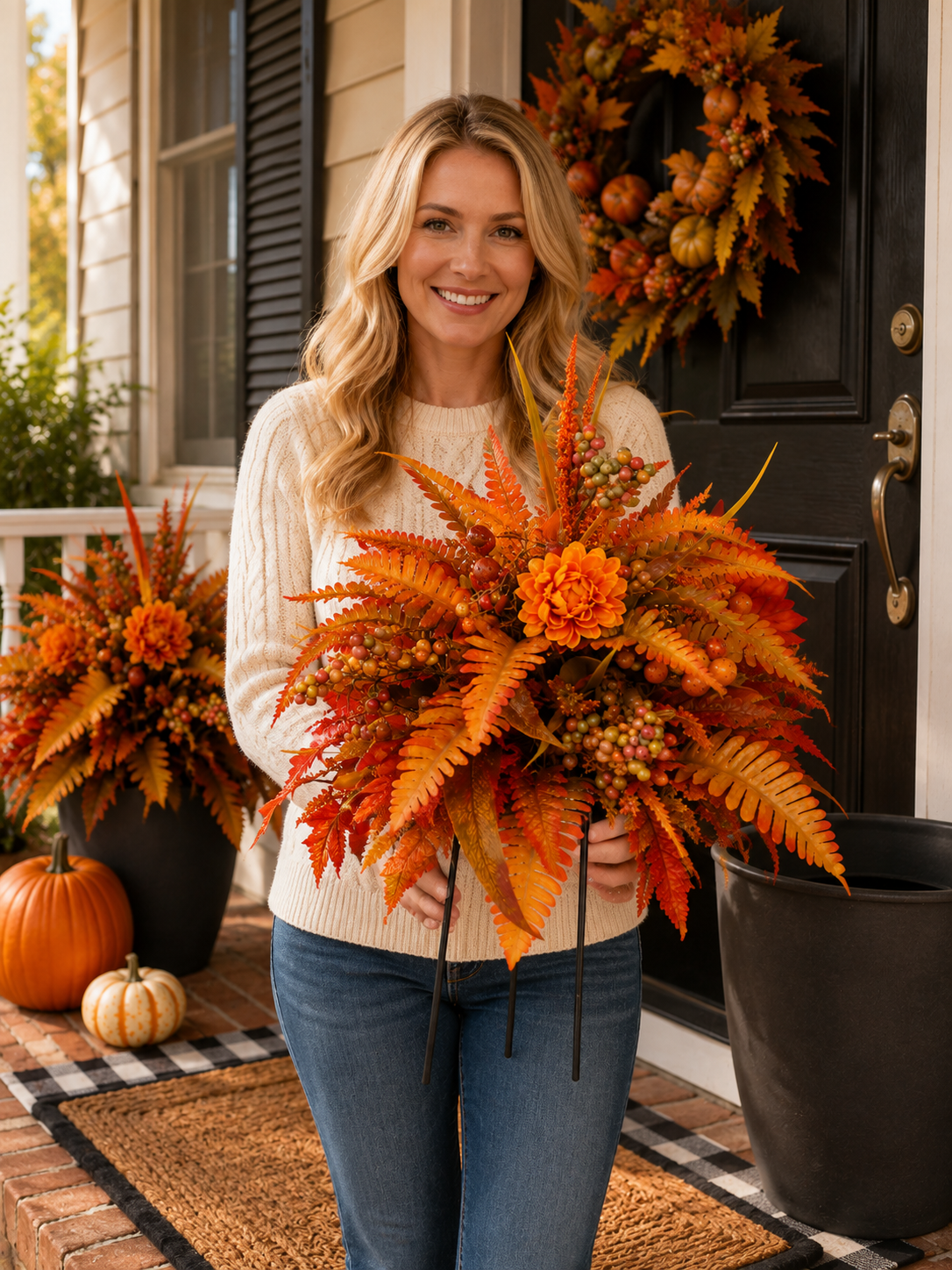 Autumn Harvest Floral Garden Stakes Fall Outdoor Yard & Porch Decor