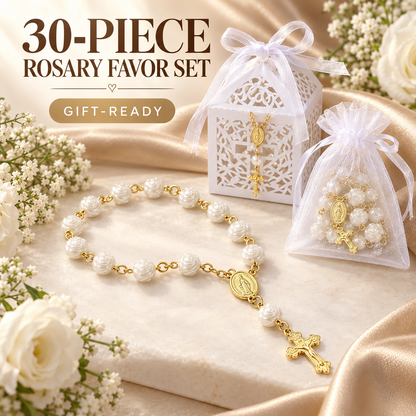 Bulk Rosary Bracelet Pack | 30 Bracelets + 30 Pouches + 30 Gift Boxes + 30 Cards Gifting