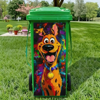 Creative Colourful Cartoon Trash Can Sticker, DIY Funny Bin Decal for Home Bathroom Kitchen&Brighten Your Community
