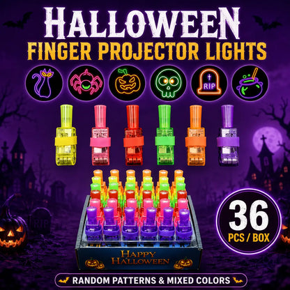Halloween Finger Projector Rings 36 PCS LED Light-Up Party Favors | Family Fun, Friend Gatherings & Trick-or-Treat