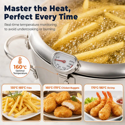 304 Grade Stainless Steel Deep Fryer Pot
