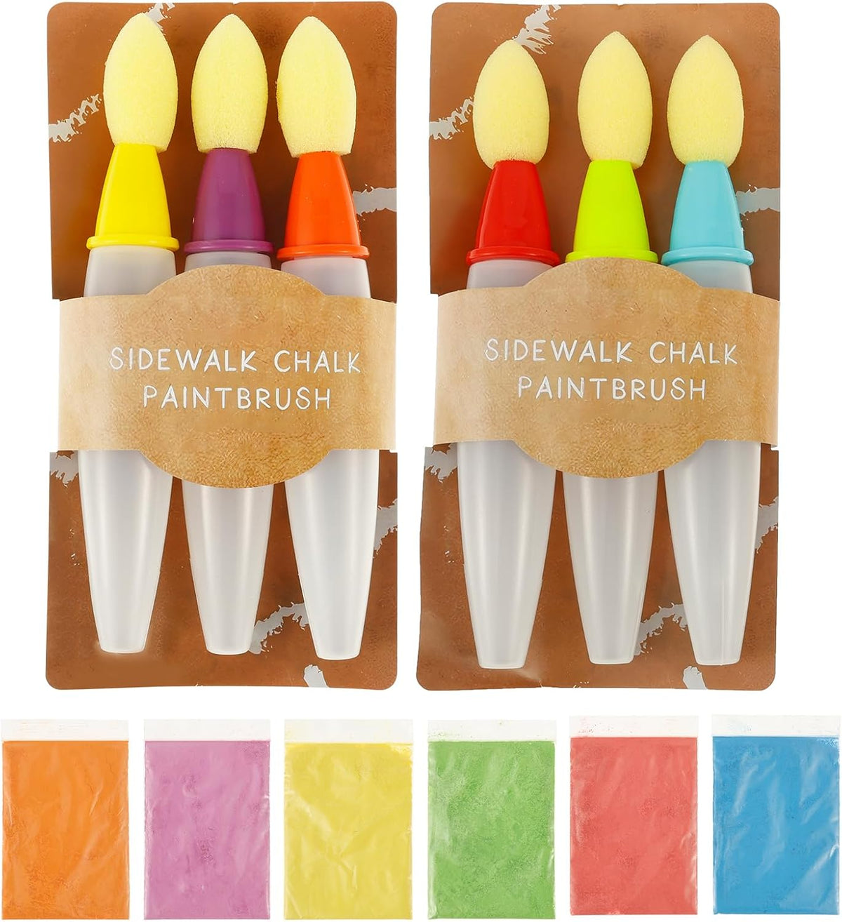 6Pcs Sidewalk Chalk Paint Brush Set