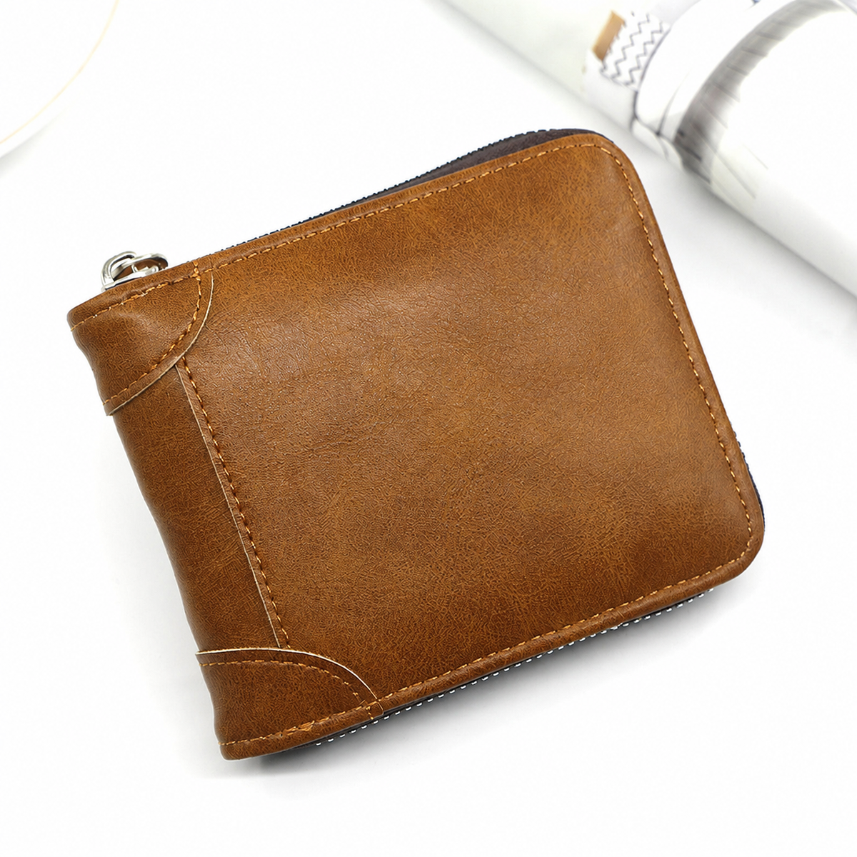 Vintage Zip Wallet, Bifold Card Coin Purse