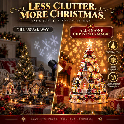 60, Christmas Village Projection Centerpiece 4 Themed Villages