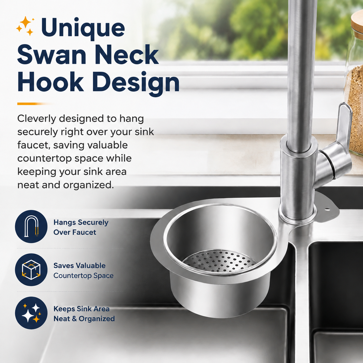 Stainless Steel Swan Sink Strainer