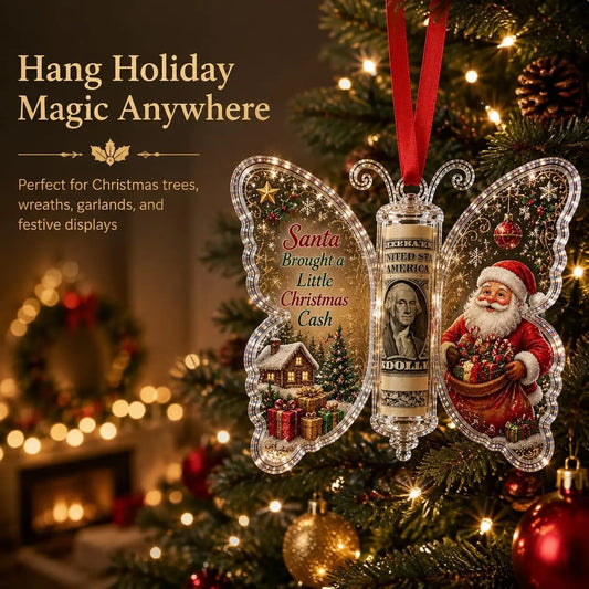 Christmas Cash Gift Butterfly Ornament Holiday Money Holder Keepsake