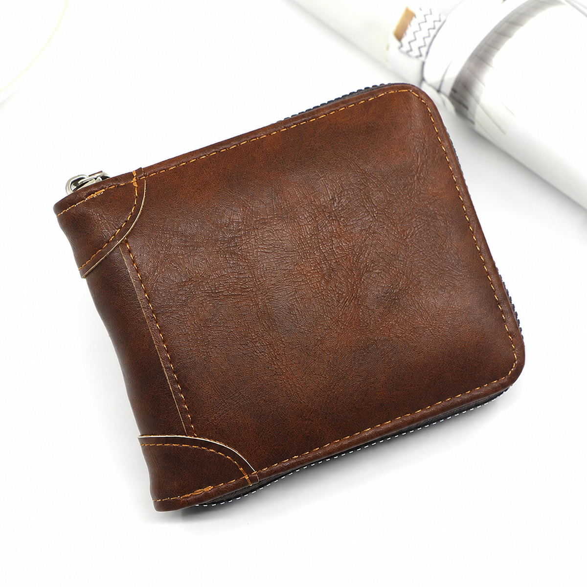 Vintage Zip Wallet, Bifold Card Coin Purse