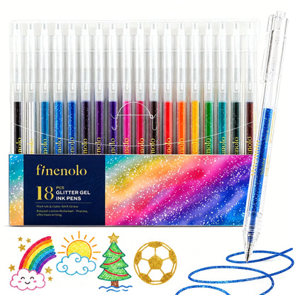 Selling Retractable Glitter Sparkle Gel Pens 1.0mm Fine Tip, Large Capacity Gel Pen Set for Art Journal & Hand Lettering