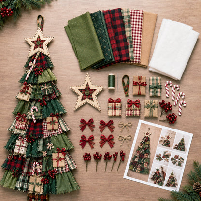 Beginner-Friendly DIY Oversized Patchwork Christmas Tree Door Hanging Kit