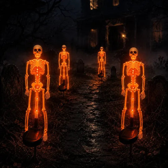 Solar Skull Garden Stake Light