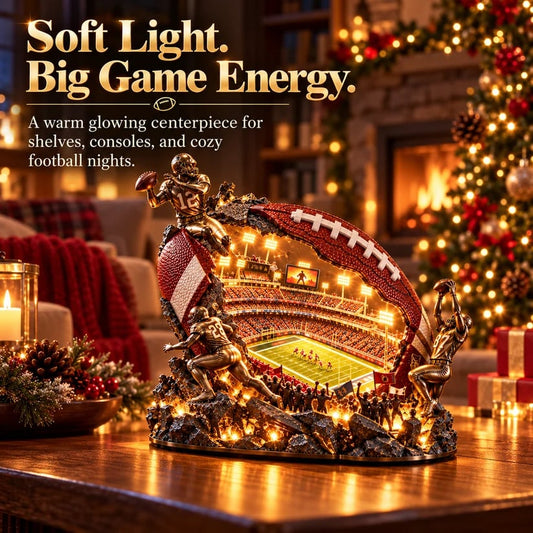 A Stadium Inside a Football Lighted Game Day Collectible