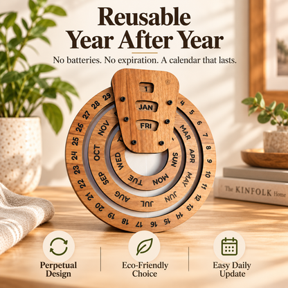 Perpetual calendar, wooden perpetual calendar