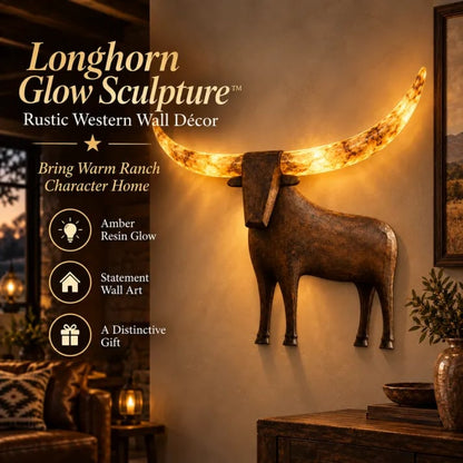 Illuminated Longhorn Wall Sculpture Rustic Western LED Wall Decor