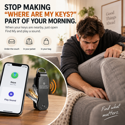 Smart Key Organizer with Apple Find My Compact Everyday Key Holder