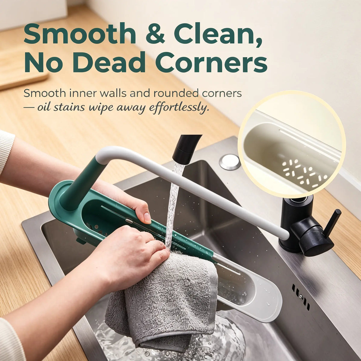 Extendable Sink Organizer with Towel Rack