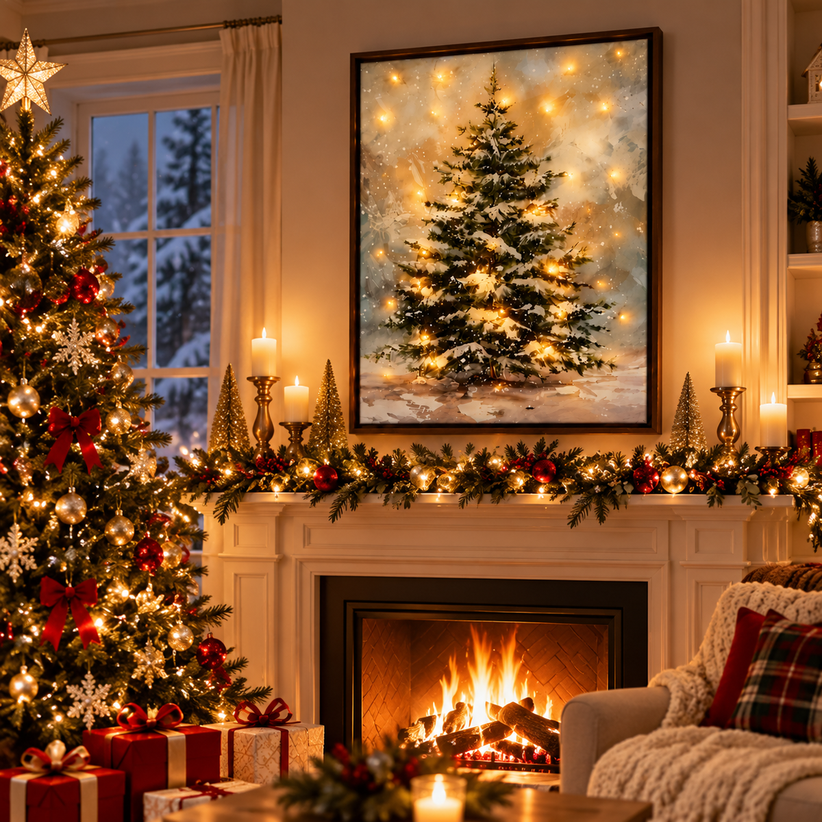 LED Christmas Tree Wall Art Cozy Light Up Holiday Decoration For Home