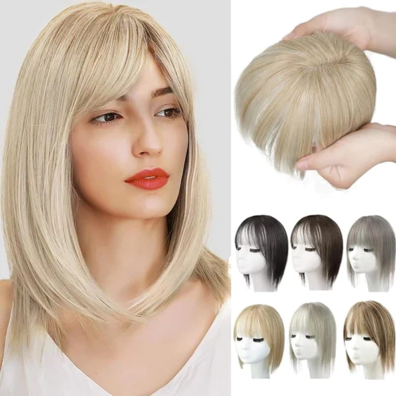 Superior Quality-Natural Hair Toppers With Bangs For Women
