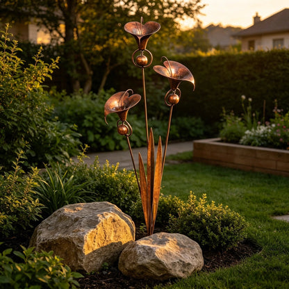 Copper Calla Garden Stake