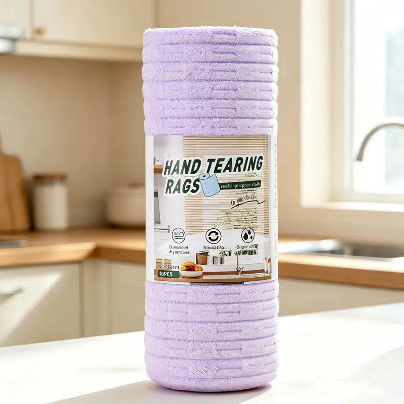Tearable Reusable Cleaning Cloth Roll, Washable Absorbent Towels for Kitchen & Household Cleaning