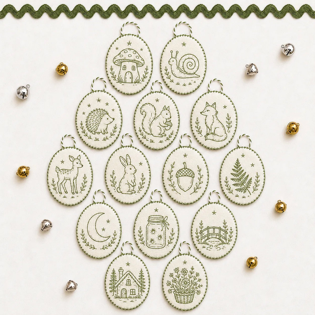 Beginner-Friendly DIY Heirloom Oval Embroidery Ornament Kit Collection