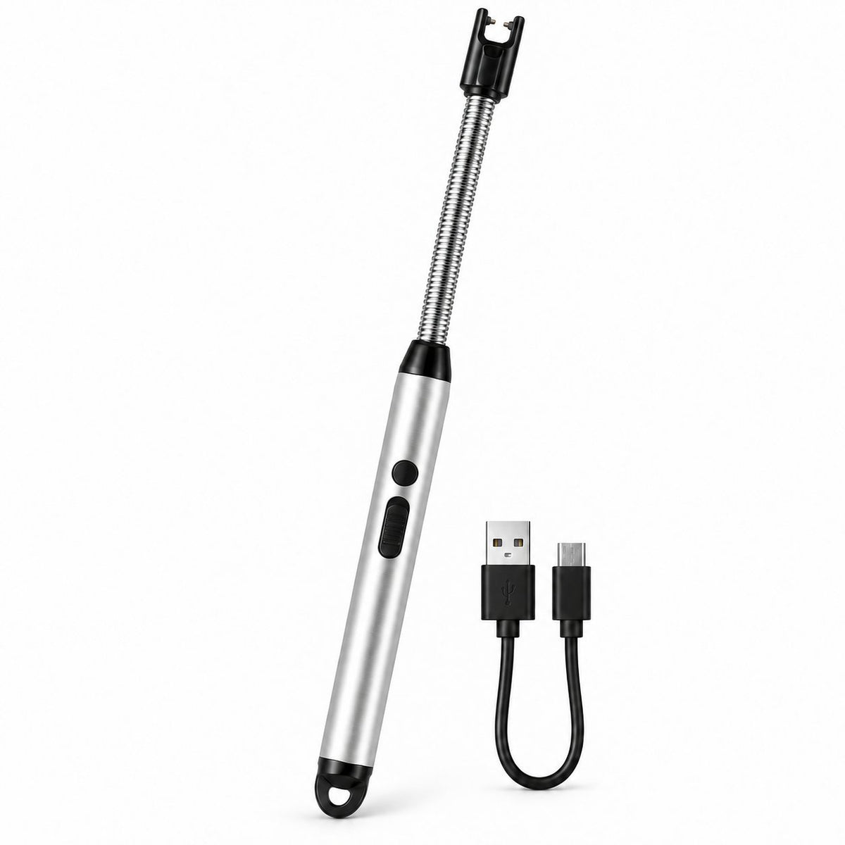 Universal 360-Degree Flexible Pulse Arc Lighter with LED Battery Indicator and Windproof Design