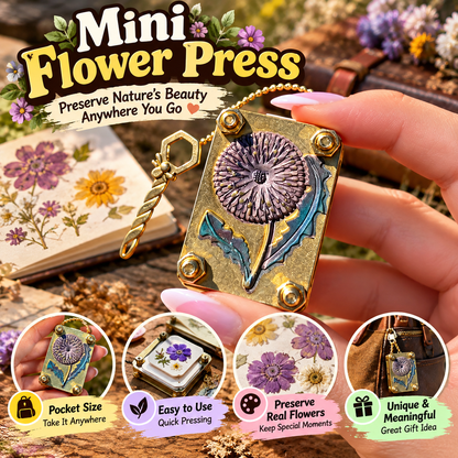 Mini Flower Press Portable Pocket Press for Flowers & Leaves