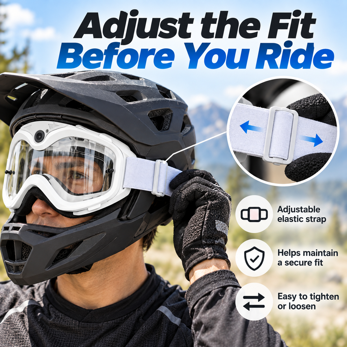 Wide-View Cycling Goggles Wind & Dust Protection for Outdoor Riding