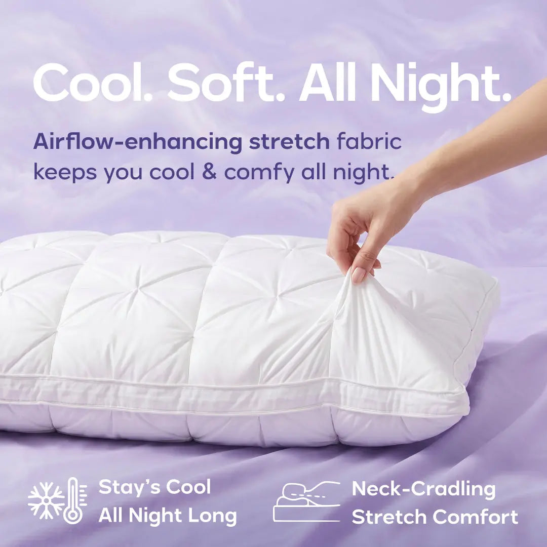 Plush breathable bed pillow in available colors