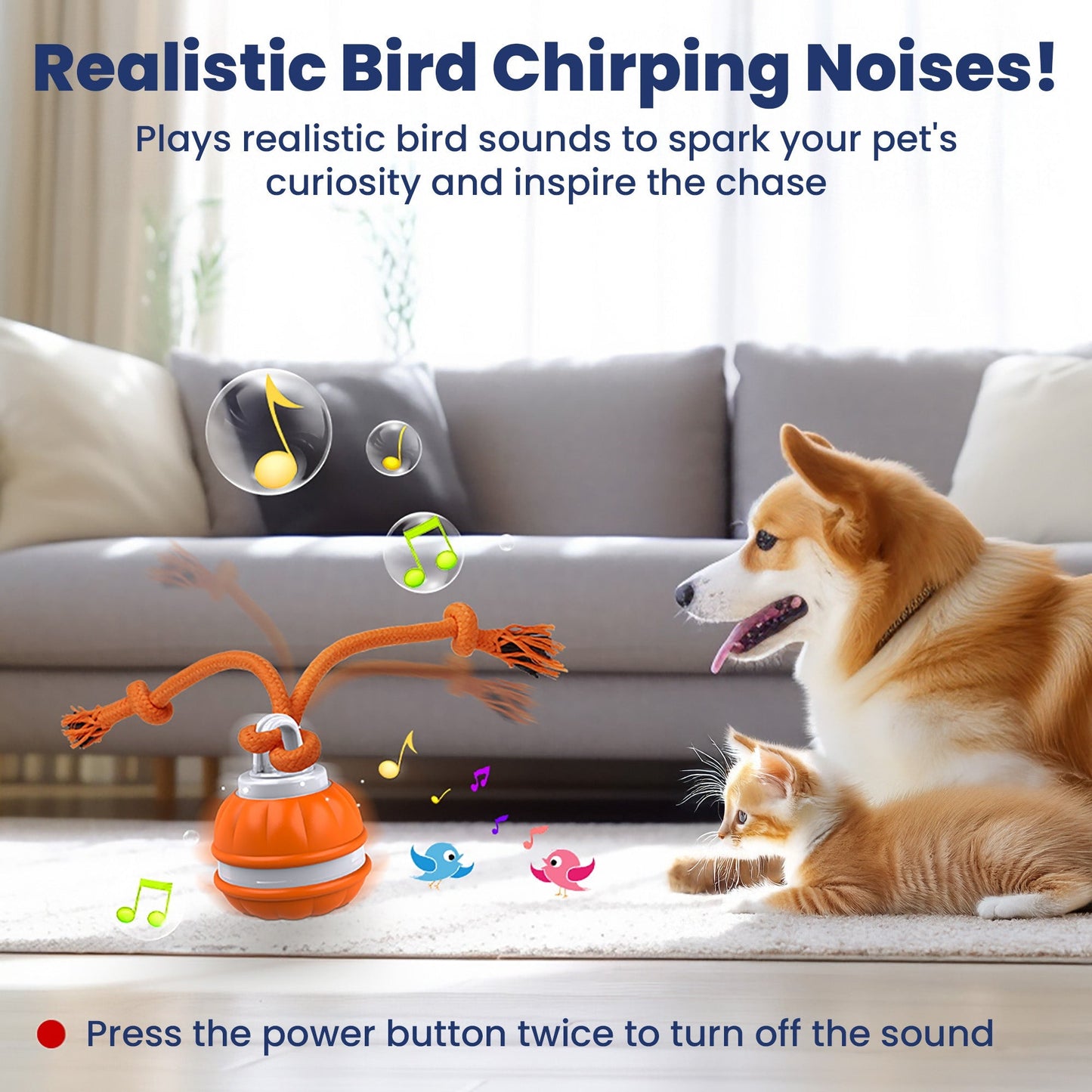 Rechargeable Squeaky Dog Rope Ball