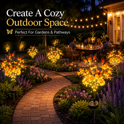 Solar Butterfly Flower Garden Stake Light Waterproof Outdoor Pathway Decor