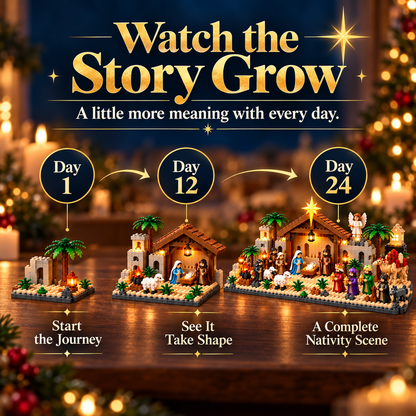 Nativity Advent Calendar 24-Day Buildable Christmas Nativity Set