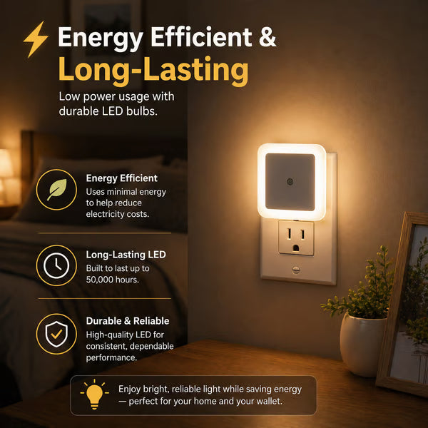 6-Pack Dusk-to-Dawn LED Night Lights (Warm White, Plug-In)