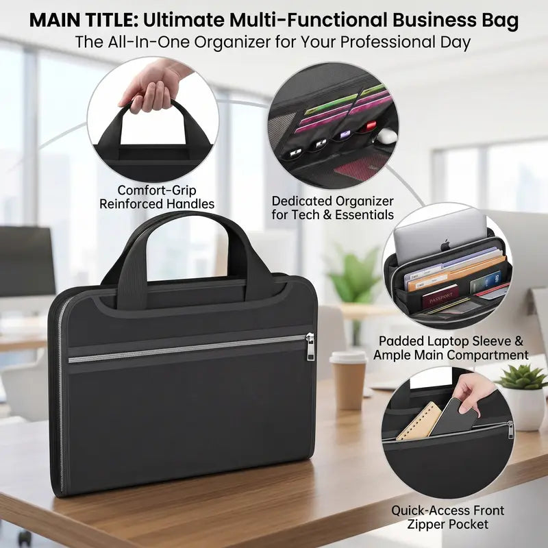 Fire-Resistant Document Organizer Bag Large Capacity A4 File Storage Case