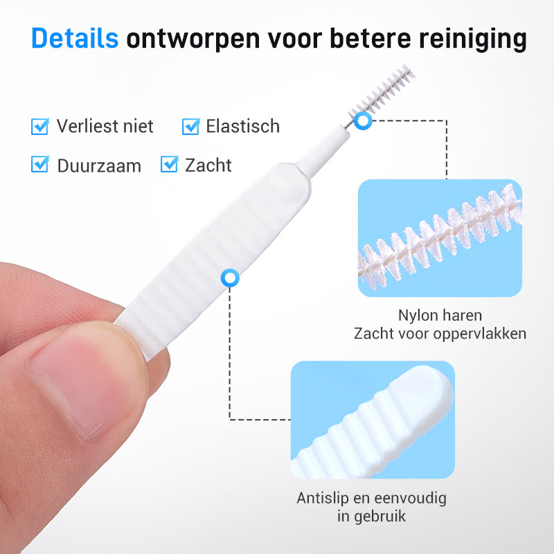 Anti-clogging cleaning brush for holes