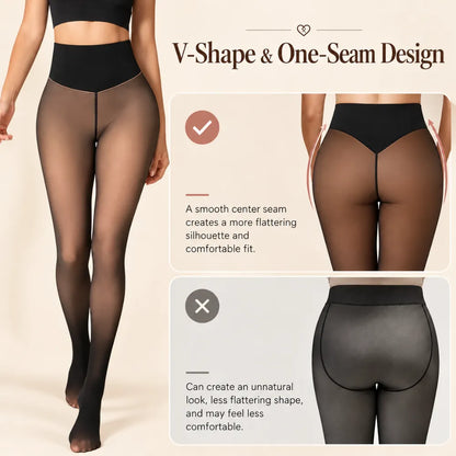 Fleece Lined Sheer Tights