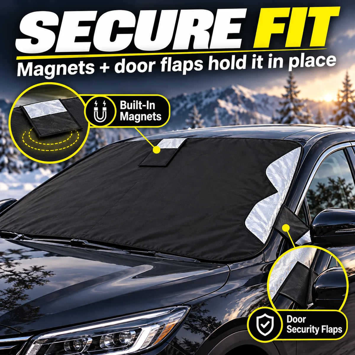 Reversible All-Weather Windshield Cover Snow, Ice & Sun Protection