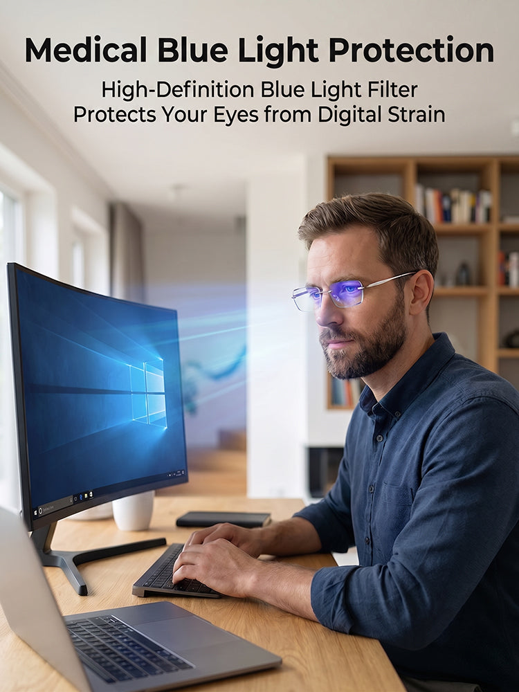 Photochromic Rimless Reading Glasses